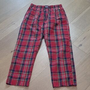 EUC Polo Ralph Lauren Lounge Pants Men's sz M Red Plaid Cotton Pajama Pants